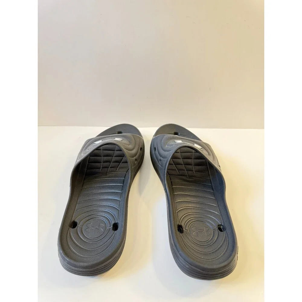 Under Armour Mens Sandals Black White US 10